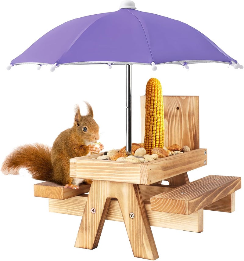 Gnodry Squirrel Picnic Table Feeder Replacement Mini Umbrella for Outside (Purple) - Image 5
